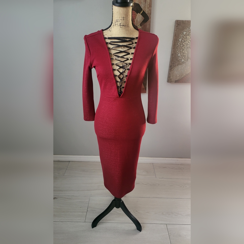 Burgundy Midi Dress
